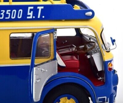 Fiat 642 RN2 Bartoletti Maserati Race Car Transporter 1957 blue / yellow 1:18 CMR