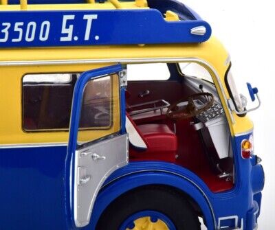 Fiat 642 RN2 Bartoletti Maserati Race Car Transporter 1957 blue / yellow 1:18 CMR