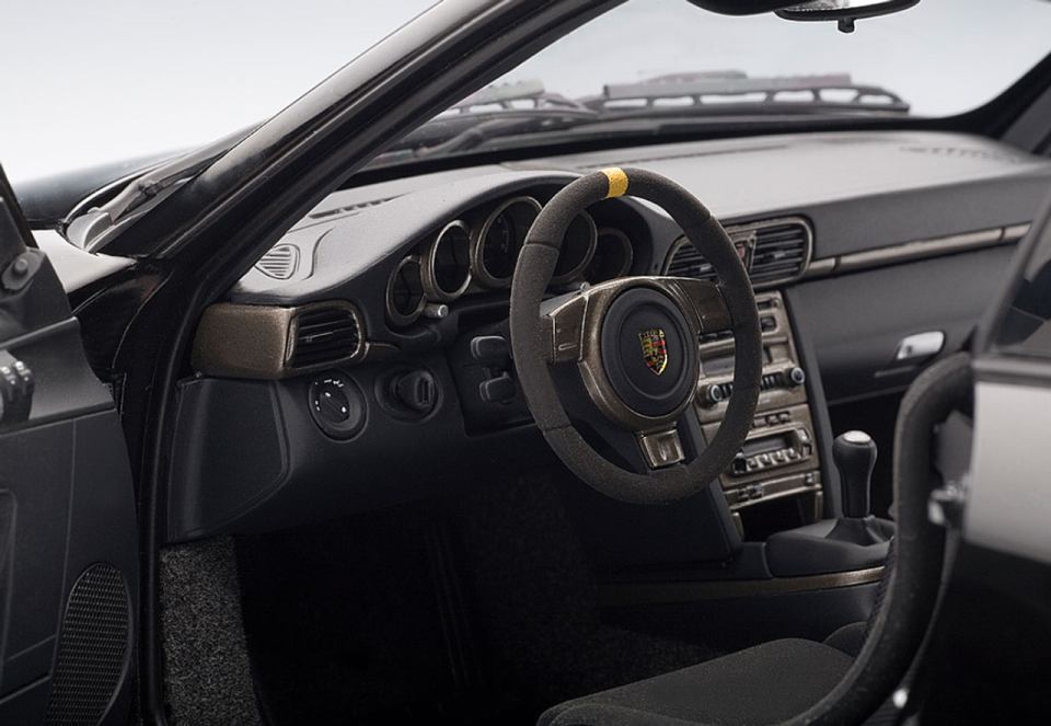 AUTOART 1:12  PORSCHE 911 (997) GT3 RS - BLACK WITH ORANGE STRIPES Diecast Car Model 12116