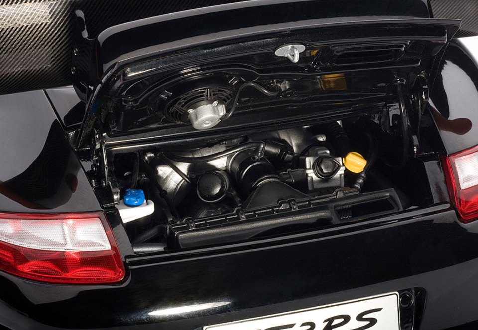 AUTOART 1:12  PORSCHE 911 (997) GT3 RS - BLACK WITH ORANGE STRIPES Diecast Car Model 12116