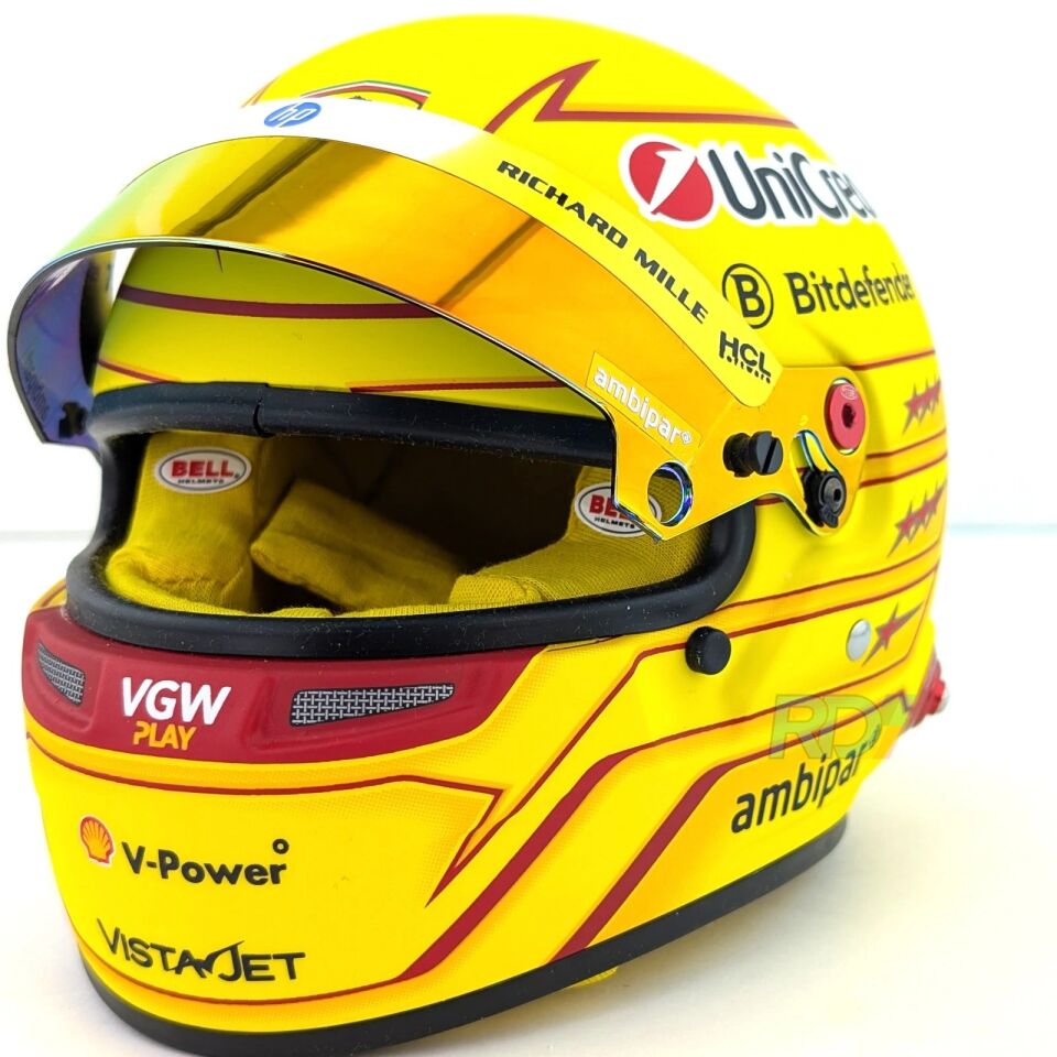 2025 Lewis Hamilton Mini Helmet - 1:2 Scale Bell Ferrari F1 Helmet - 4100414