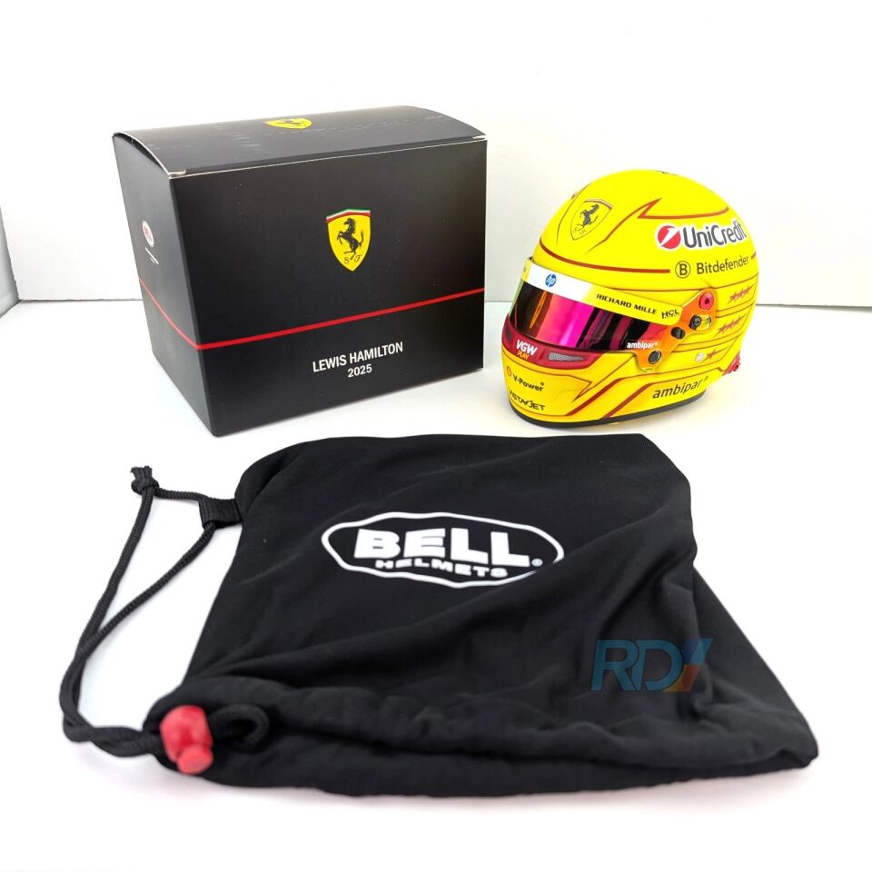 2025 Lewis Hamilton Mini Helmet - 1:2 Scale Bell Ferrari F1 Helmet - 4100414