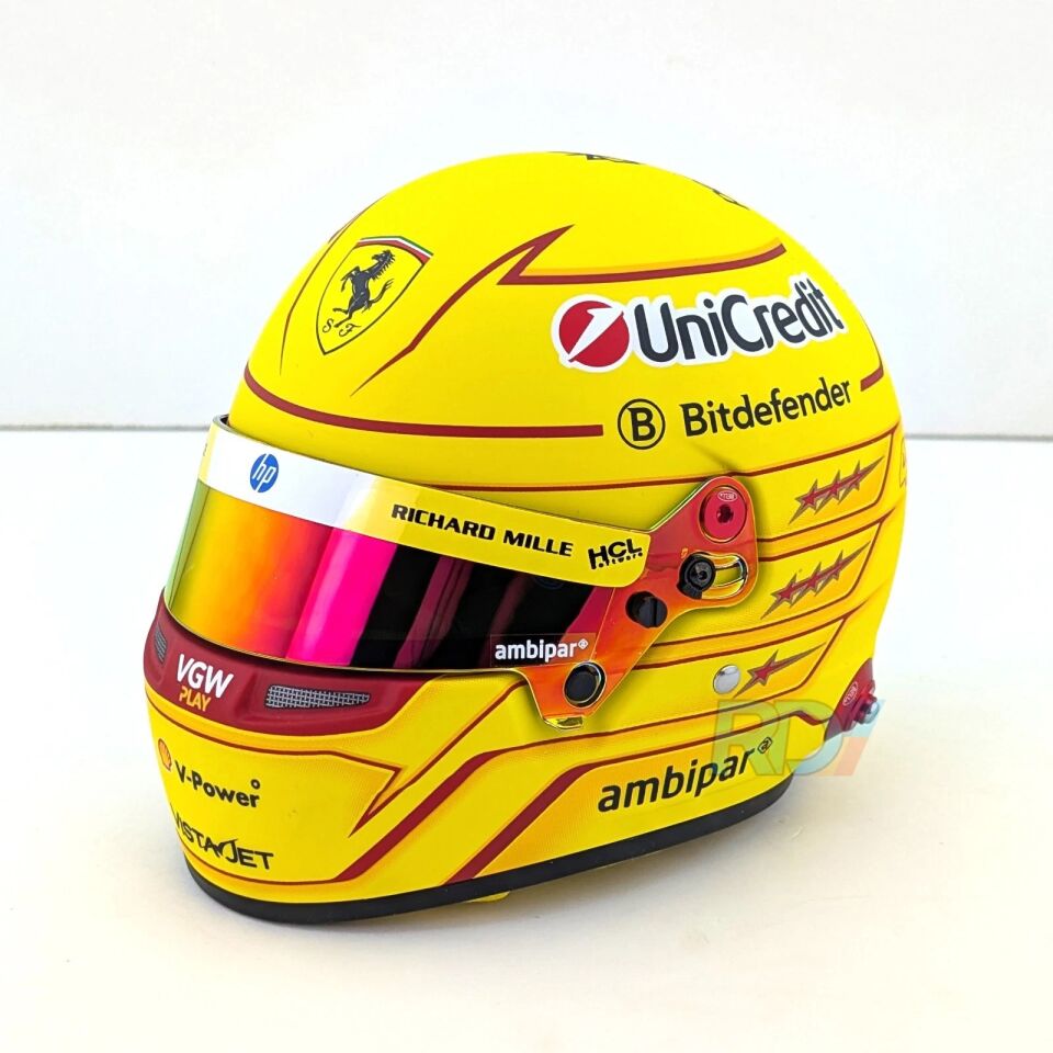 2025 Lewis Hamilton Mini Helmet - 1:2 Scale Bell Ferrari F1 Helmet - 4100414