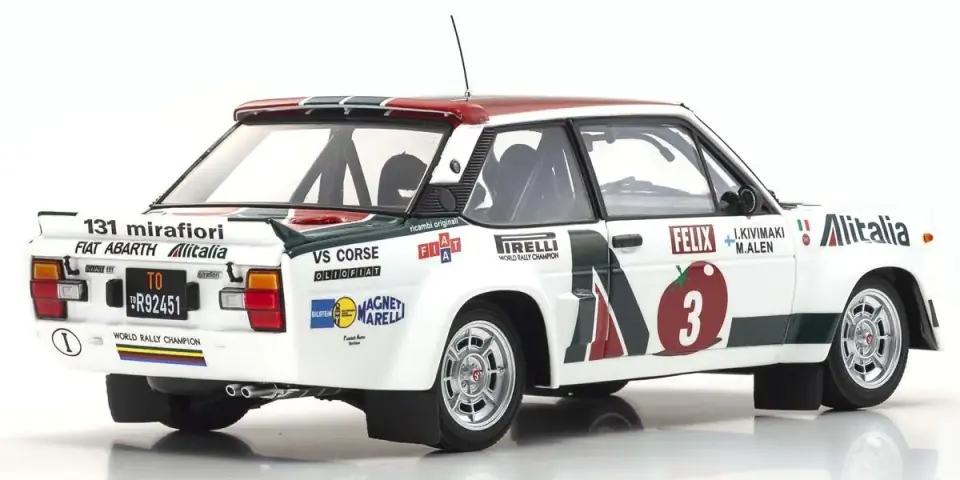 KYOSHO FIAT 131 ABARTH 1000 LAKES #3 1978 1:18 (08376E)
