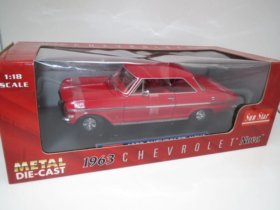 Sun Star Chevrolet Nova ''1963'' (Bright Red) 1:18