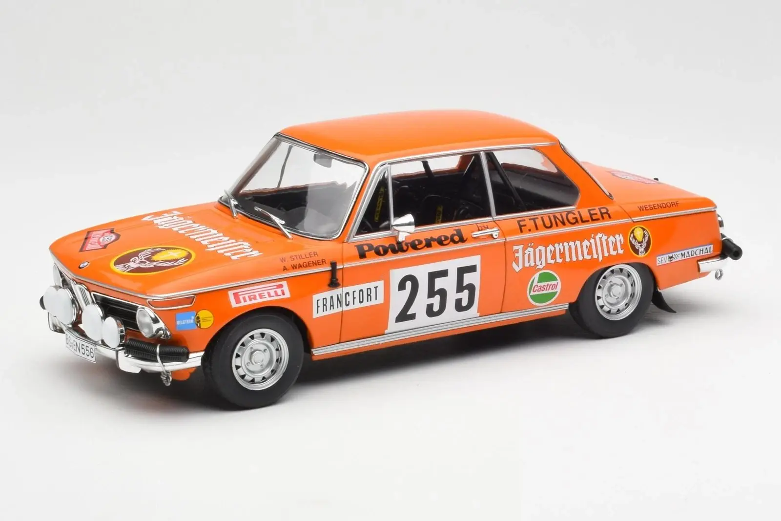 İXO BMW 2002 #255 W.STILLER - A.WAGENER RALLYE MONTE-CARLO 1973 1:18
