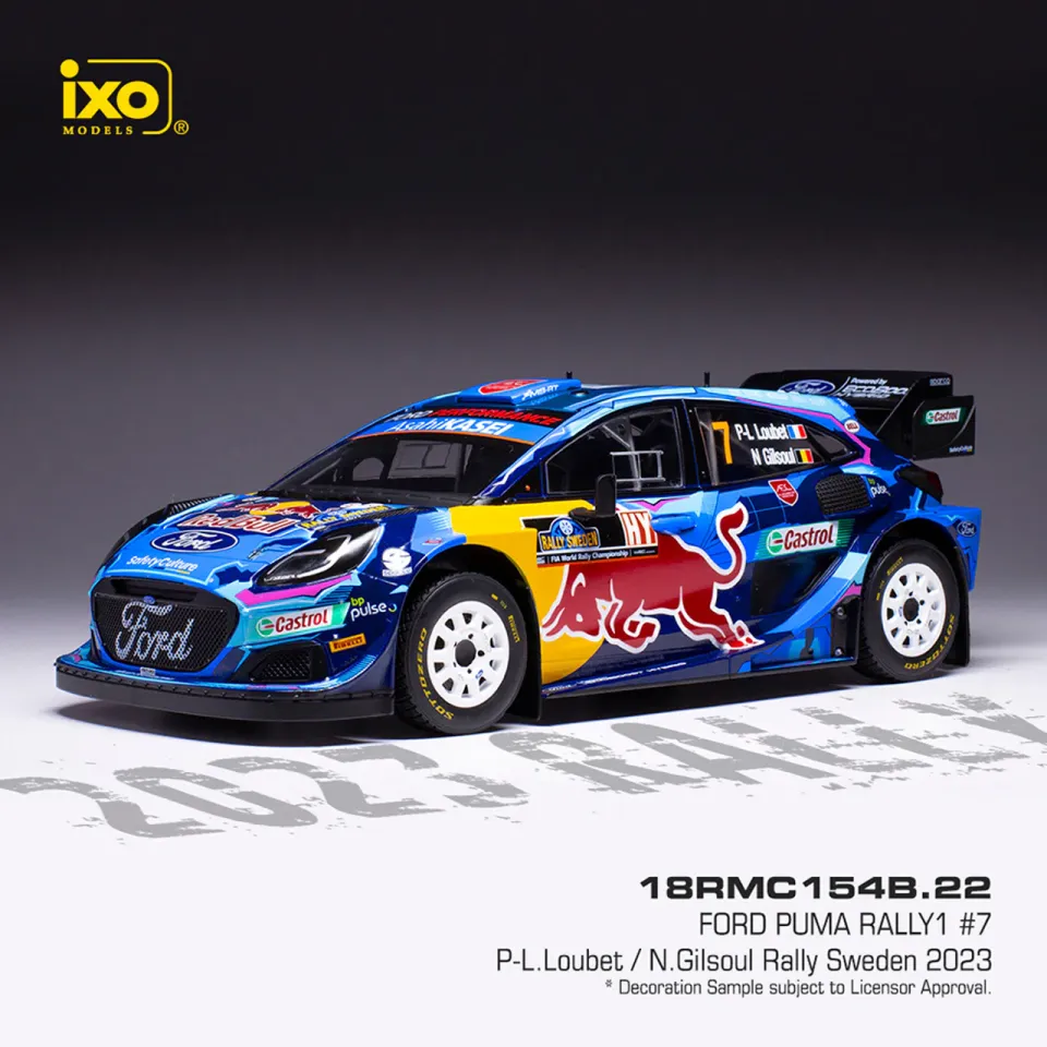 İXO FORD PUMA Rally1 #7 P-L.Loubet - N.Gilsoul Rally Sweden 2023 1:18 (154B.22)