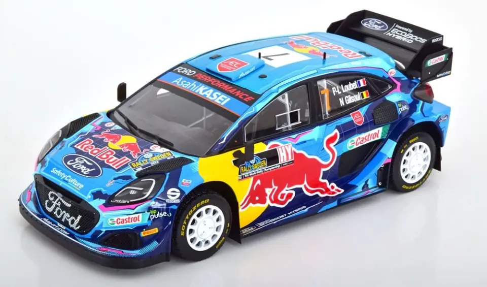 İXO FORD PUMA Rally1 #7 P-L.LOUBET - N.GILSOUL RALLY SWEDEN 2023 1:18